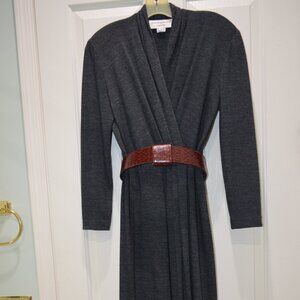 Jones New York Wrap Sheath Dress with Removable Faux Croc Belt, Size 6